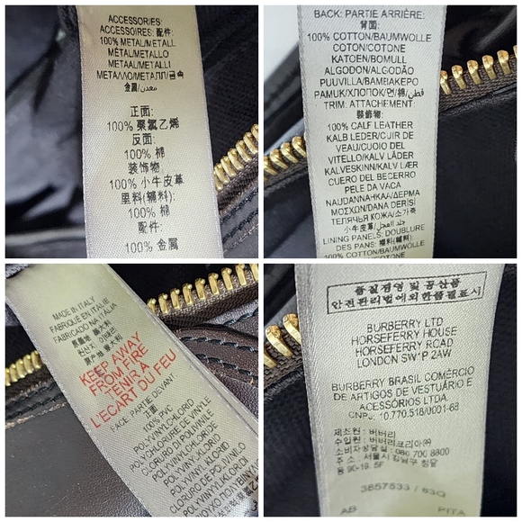 BURBERRY Haymarket Check Minford Portrait Tote Black/ Beige - Picture 7 of 14